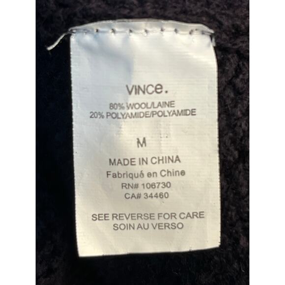 Vince Peplum Cardigan Sweater Medium Purple Lambswool Academia Preppy Twee - Picture 7 of 8